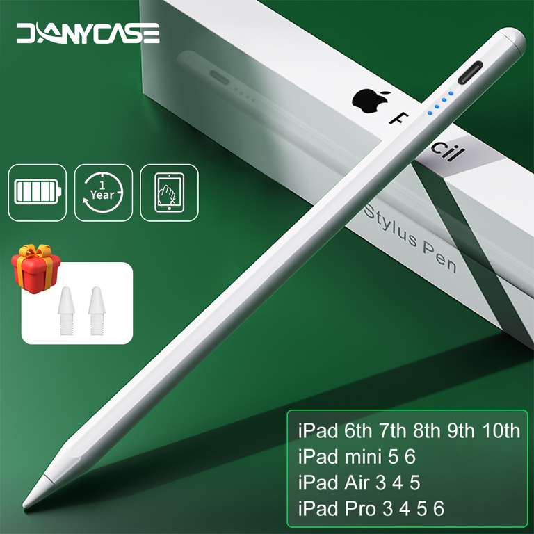Lápiz para iPad con inclinación de rechazo de Palma, para Apple Pencil 2 1 Stylus Pen