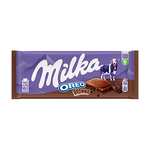 3 x Milka Oreo Brownie Tableta de Chocolate Leche de los Alpes, Trozos de Galleta Oreo Textura de Bizcocho Brownie 100g [Unidad 0'75€]