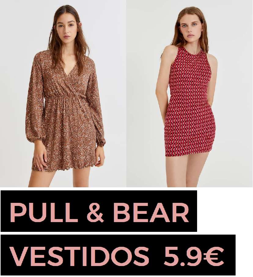 Gran selección de vestidos Pull & Bear por solo 5.9€