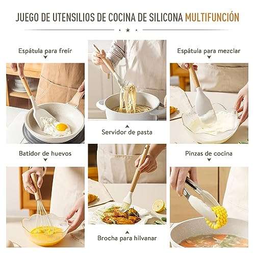 CAROTE Juego de utensilios de cocina antiadherentes, 10 piezas, juego de  utensilios de coc