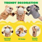 Animales de peluche - Marionetas de Mano para Niños, con boca móvil (Paquete de 6)