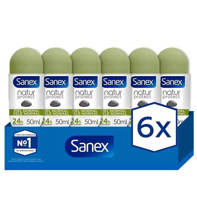Desodorante roll on natur protect pack 6. Sanex