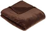 Amazon Basics - Manta, hecha de felpa de terciopelo suave - 127 x 152 cm - marrón chocolate