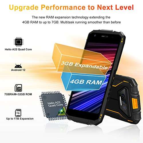 DOOGEE S41 Pro [2023] Movil Antigolpes, 6300mAh Batería, 7GB+32GB 1TB Expandible, Android 12 Cámara 13MP, 4G Smartphone Libre 5.45" HD
