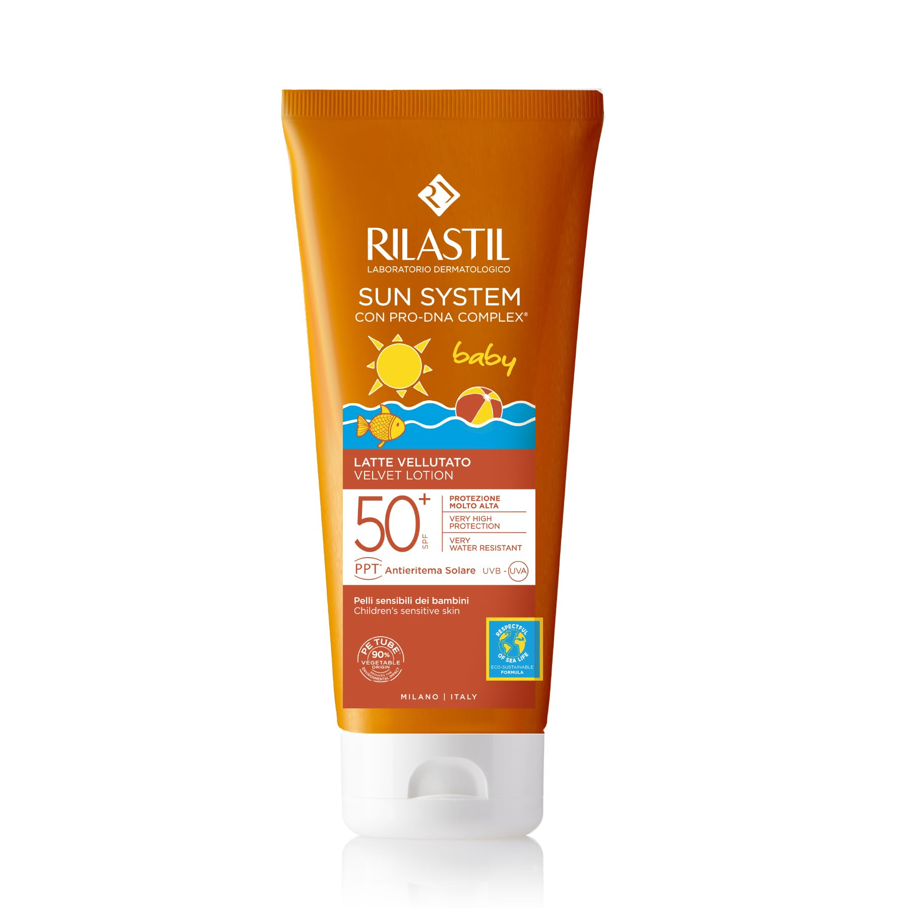 Rilastil - Sun System Velluto Baby, Solar Corporal SPF50+, 200 ml