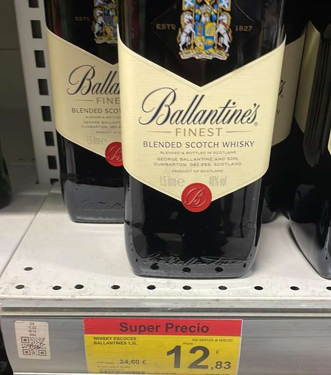 Botella Ballantines 1,5 litros