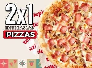 2x1 en pizzas (5 ing) a domicilio y recoger