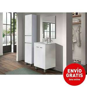 Conjunto de mueble de baño Smart con espejo y lavabo 60 cm, 3 pzs., Blanco