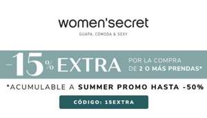 Women'Secret: 15% EXTRA en la compra de 2 o más prendas
