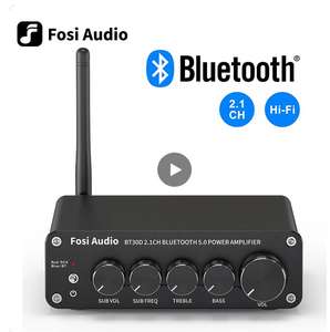 Fosi Audio-AMPLIFICADOR DE POTENCIA DE SONIDO Bluetooth BT30D, 2,1 canales, graves y agudos, Subwoofer, 100W + 50W x2