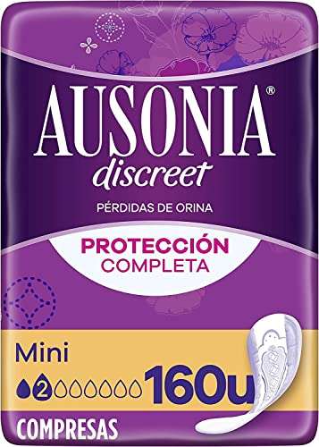 Ausonia Discreet Compresas Incontinencia Mujer, Mini, 160 Unidades, Protección Completa que Apenas Notarás