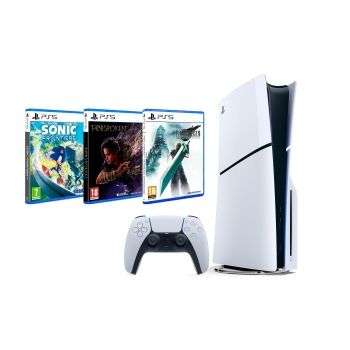 Consola Playstation 5 Slim Estándar D 1TB + Final Fantasy VII Remake Integrade + Forspoken + Sonic Frontiers