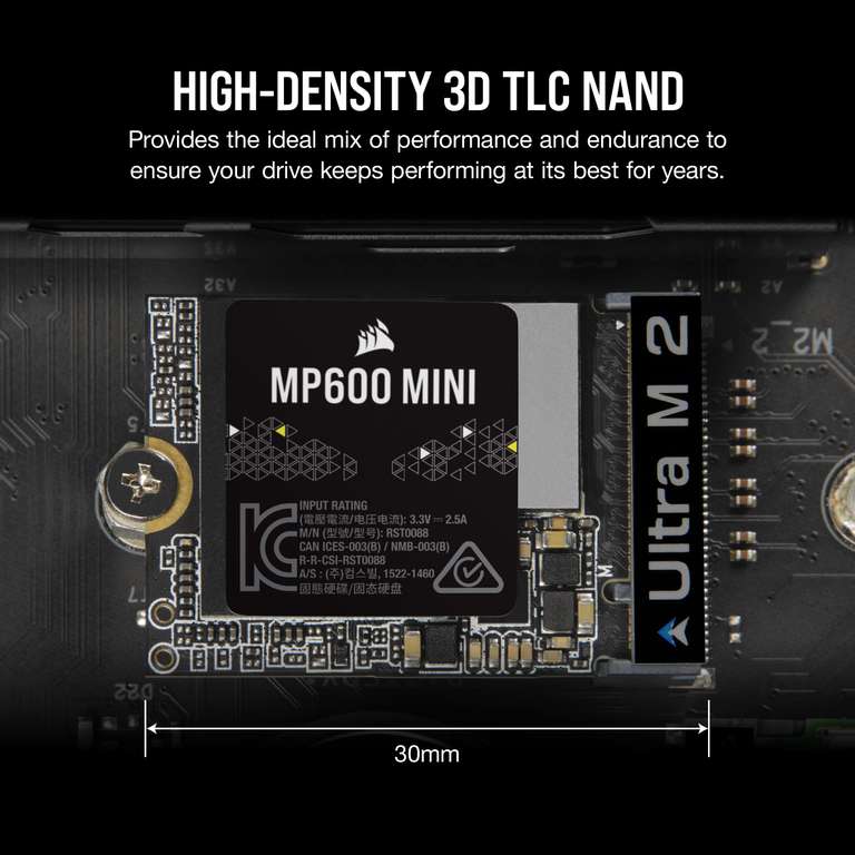 SSD 2230 Corsair MP600 Mini 1TB M.2 NVMe PCIe x4 Gen4 2