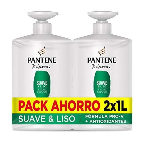Champu Pantene | Suave Y Liso | Antiencrespamiento Cabello | 2 x 1 litro (CR)