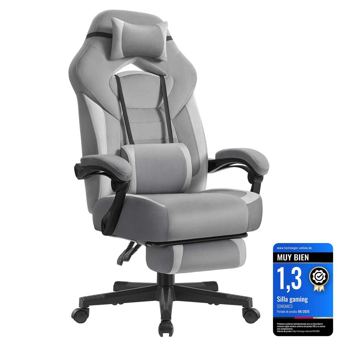 SONGMICS Silla Gaming, Diseño Ergonómico, Capacidad de Carga 150 kg