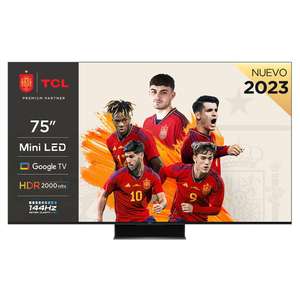 TCL 75C845 - TV QD Mini LED 186 cm (75") 4K Ultra HD, Smart Google TV Dolby Vision y Atmos, sonido Onkyo 2.1, Motion Clarity Pro 144 Hz