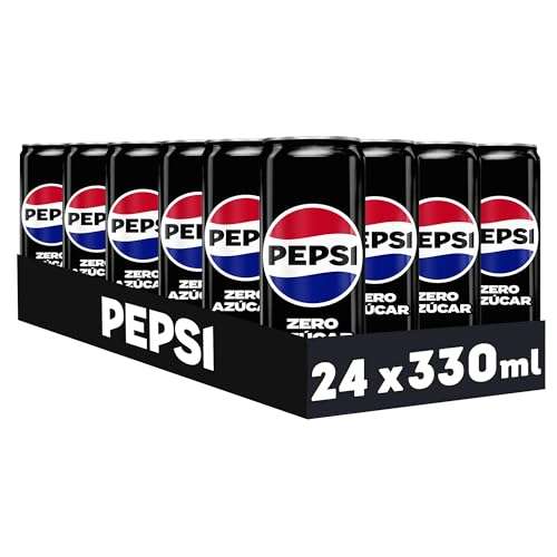Pepsi Zero Refresco de Cola, Zero Azúcar, 24 x 330ml