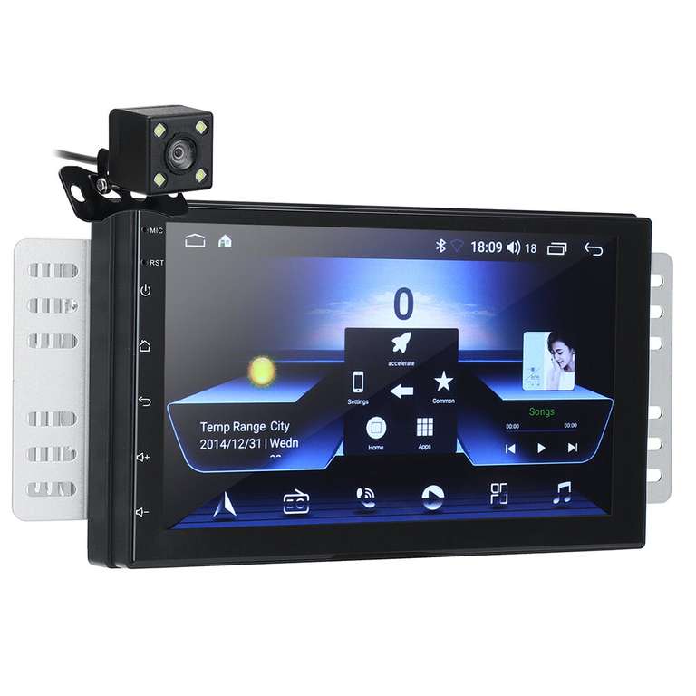 Reproductor multimedia 2 DIN para coche con Android y GPS + cámara de visión trasera