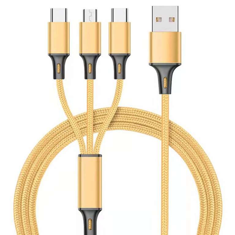 Cable USB carga rápida 3 en 1