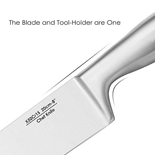Juego de cuchillos de cocina de acero inoxidable de alto carbono, con soporte acrílico