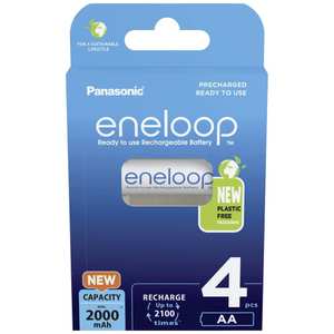 Eneloop, pilas recargables AA, paquete de 4, 2000 mAh