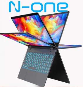 Portátil N-ONE Nbook Plus, pantalla táctil de 14,1 pulgadas, Windows 11 Pro, Intel N100, 16GB, DDR4/512GB, M.2, SSD, 1920x1080p, 360°
