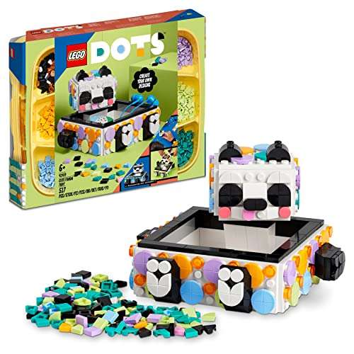 LEGO 41959 Dots Bandeja Osito Panda, Juguete, Joyero Infantil y Caja de Almacenamiento