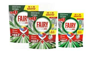 FAIRY Lavavajillas Platinum Plus All In One Formato Especial aroma a limón 18+18 PACK 3 [TOTAL 108 UD] [PLAZA]