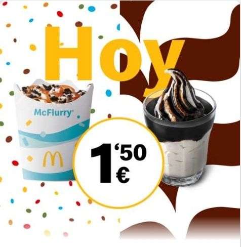 Oferta Flash - McFlurry o Sundae por solo 1.50€