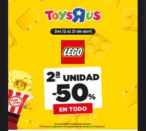 Toysrus 2ª unidad al 50% en todo LEGO