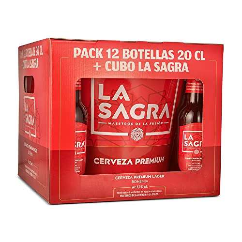 Pack Cerveza La Sagra 12 Botellines 20 cl + Cubo - Disfruta de una Cerveza Premium en Casa