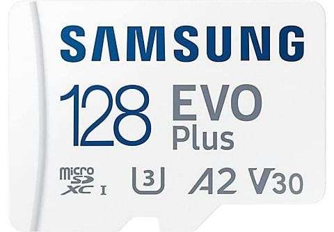 Tarjeta Micro SDXC - Samsung Evo Plus MB-MC128KA/EU, 128 GB, Clase 10, V30. UHS-I, Lectura 130 MB/s
