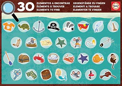Puzzles Educa Detectives de 50 Piezas - Barco Pirata, Castillo y Ciudad