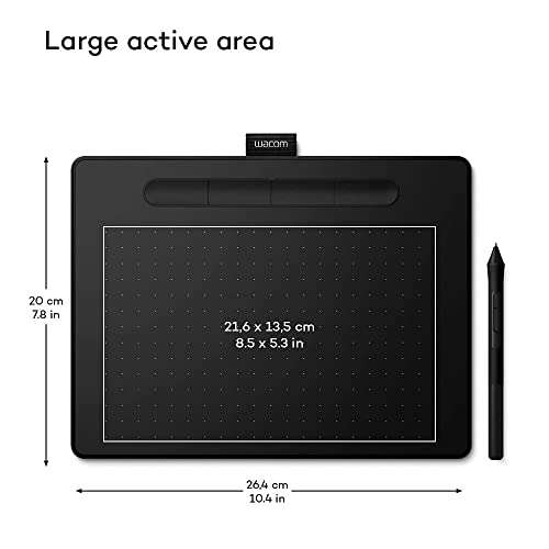 Wacom Intuos Medium Tableta Gráfica - Tablet para Dibujar, Pintar, editar Fotos con lápiz Sensible a la presión