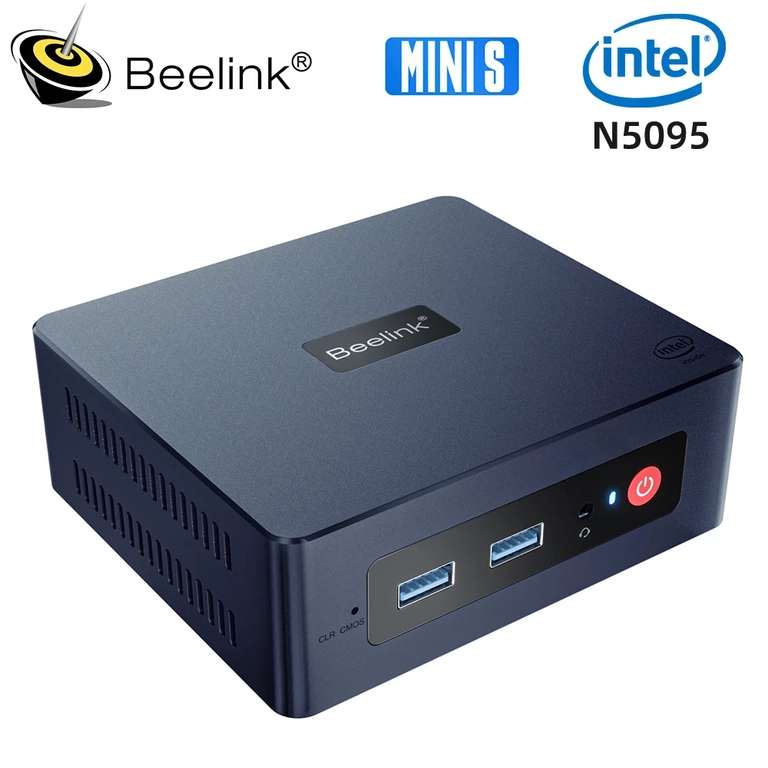 Beelink-ordenador de escritorio Mini S Windows 11 Intel N5095, Mini PC DDR4 8GB 128GB SSD,