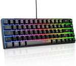 Teclado G-Lab Keyz Hydrogen - Teclado para juegos semimecánico – Teclado para gamers del 60%, retroiluminación multicolor para PC, PS4, PS5