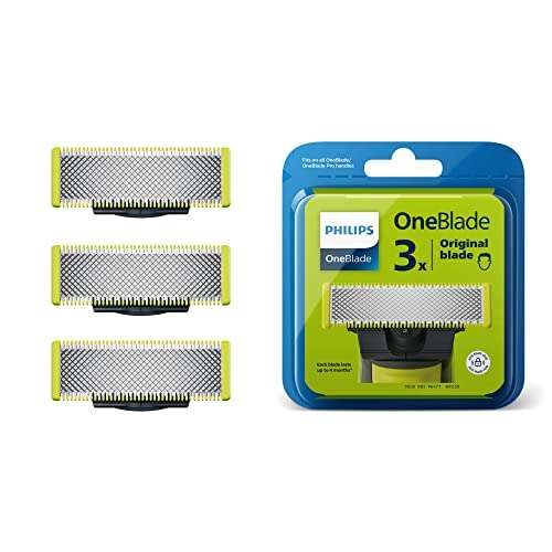 Philips OneBlade 3 Cuchillas de Recambio de Acero Inoxidable compatibles con todas las Maquinillas de Afeitar Eléctricas OneBlade