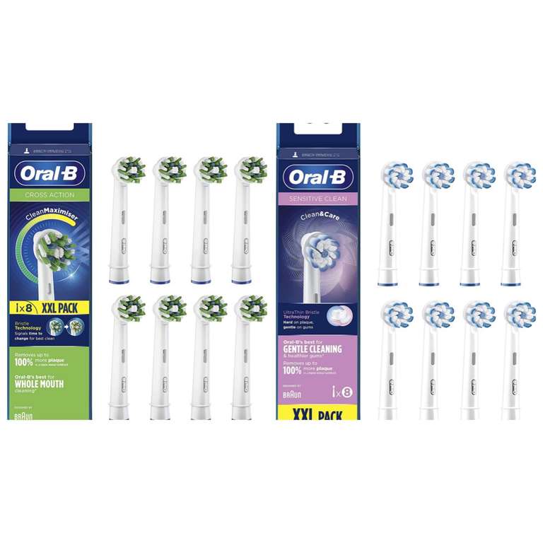 Pack 8 - Recambio Cepillos de Dientes Oral-B: Tecnología Clean Maximiser / Sensitive Clean