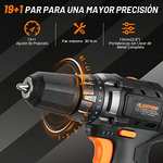 ALEAPOW Taladro Atornillador 19+1, Bateria Litio, 2 Velocidades, Luz LED