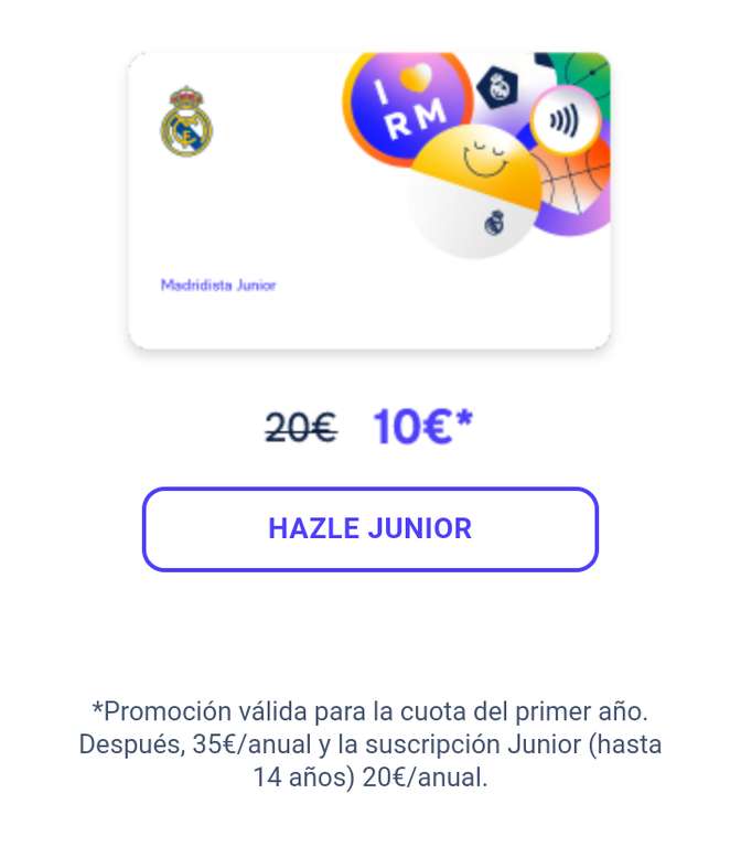 Carnet Madridista Anual premium Real Madrid 50%