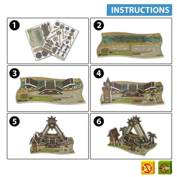 Puzzle 3D Atracción Barco Pirata – 50 piezas – Tamaño montado: 17 x 12 x 11 cms