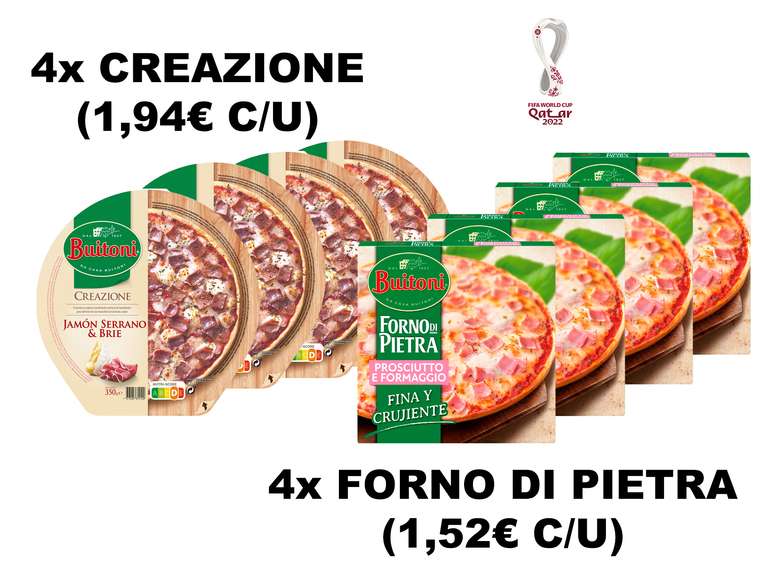 4x Pizzas BUITONI: FORNO DI PIETRA [1,52€ c/u] o CREAZIONE [1,94€ c/u] Cualquier Sabor