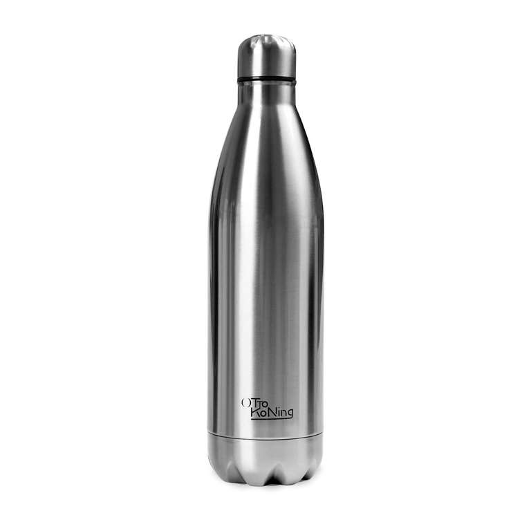 Botella Térmica de Agua Acero Inoxidable 1 Litro Doble Pared Aislamiento al vacío mantiene calor 12h y frío 24h, tapa hermética antigoteo.