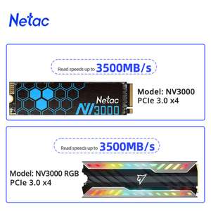 Netac NV3000 2TB, Disco SSD, NVME, M.2 PCIe 3.0 x4 3500MB/s (Varios Tamaños) (Cupon Aliexpress)