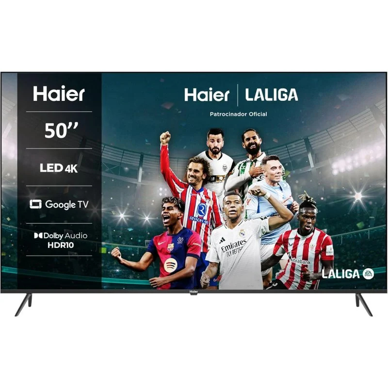 Haier H50K800UX LED 50" 4K: Smart TV Google TV, HDR10, Sonido Estéreo 24W (dbx-tv), Chromecast, 4x HDMI (ALLM/eARC) y Wi-Fi Dual Band