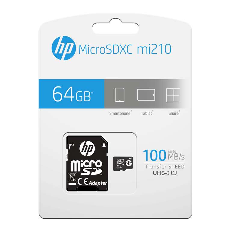 Tarjeta de Memoria HP MicroSDXC 64GB, Clase 10, U1