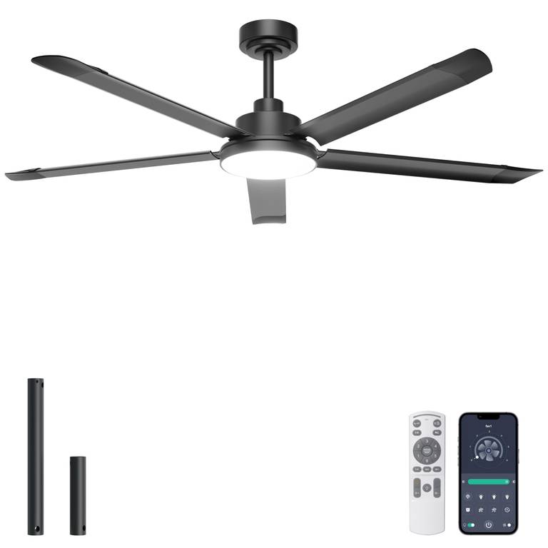 Ohniyou Ventilador de Techo Industrial de 152 cm con Luz