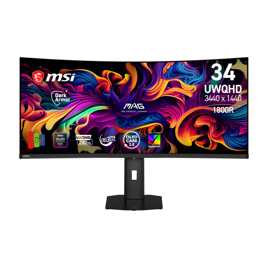 Monitor Gaming MSI MAG 341CQP QD-OLED X28 34" UWQHD 280Hz — QD-OLED tándem 5.ª generación
