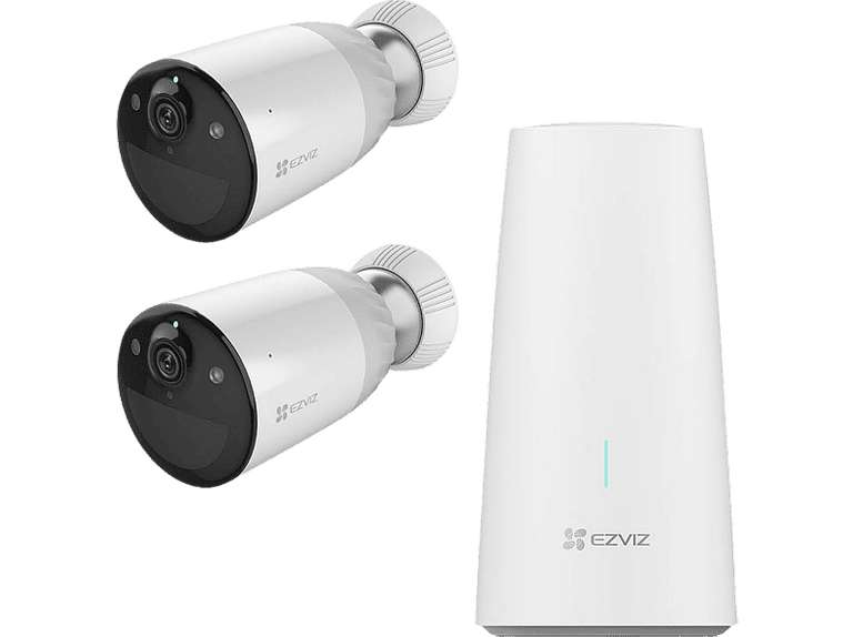 Kit de seguridad doméstico - Ezviz BC1-B2 Smart, 2 Cámaras, Full-HD, Función de visión nocturna, Reducción digital del ruido 3D