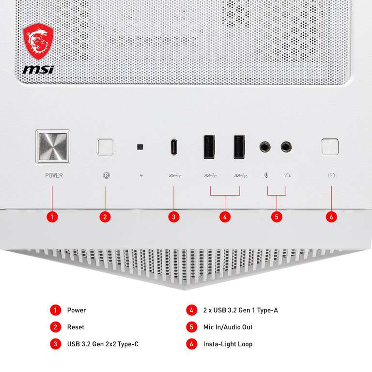 MSI MPG Gungnir 110R White - Caja PC ATX
